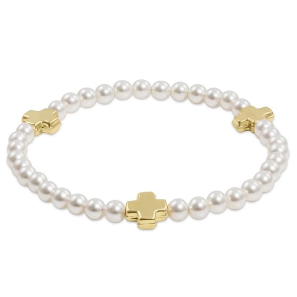 Enewton Signature Cross 4mm Pearl Bracelet - Gold Trinity Jewelers  Pittsburgh, PA