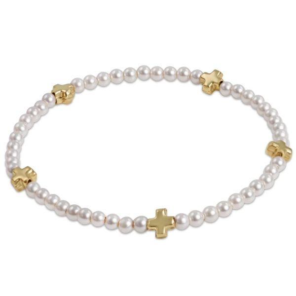 Enewton Signature Cross Small 3mm Pearl Bracelet - Gold Trinity Jewelers  Pittsburgh, PA