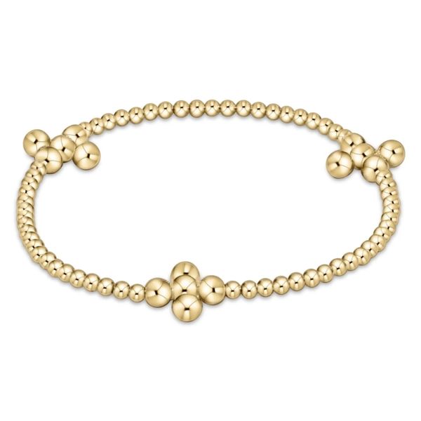 Enewton  - Extends Beaded 4MM Gold Signature Cross 2.5MM Bracelet Trinity Jewelers  Pittsburgh, PA