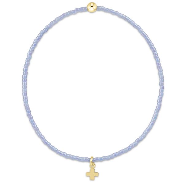Enewton Hope Classic Ocean Mist Bracelet - Signature Cross Small Gold Charm Trinity Jewelers  Pittsburgh, PA