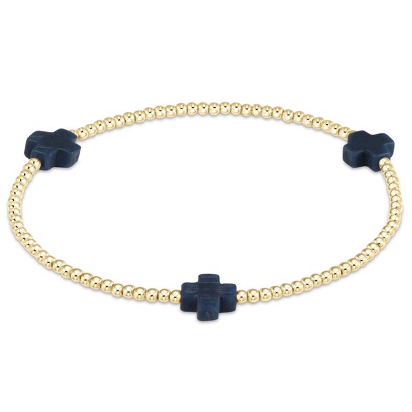 Enewton Siganture Cross 2mm Gold Bracelet - Navy Trinity Jewelers  Pittsburgh, PA