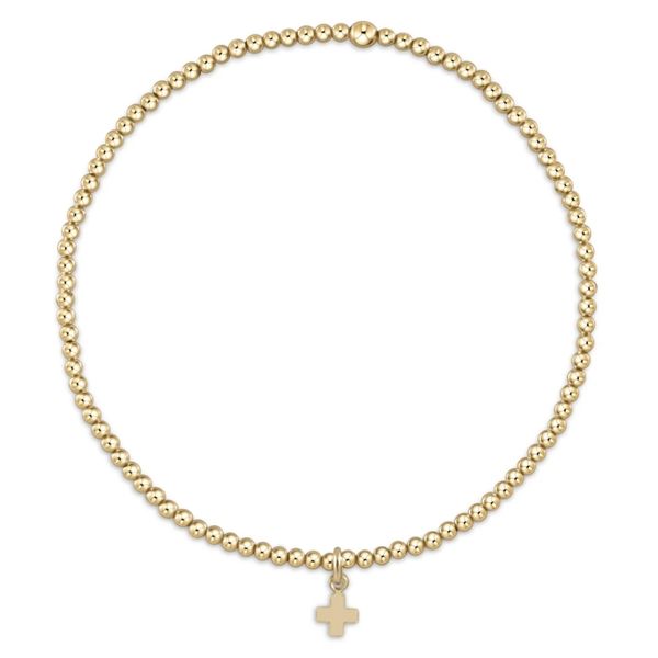 Enewton Classic Gold 2mm Bracelet - Signature Cross Small Gold Charm Trinity Jewelers  Pittsburgh, PA