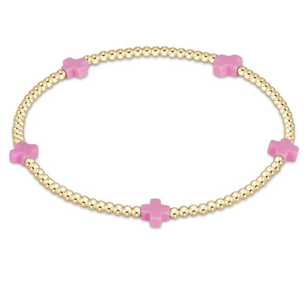 Enewton EGirl Signature Cross Small 2mm Gold Bracelet - Bright Pink Trinity Jewelers  Pittsburgh, PA