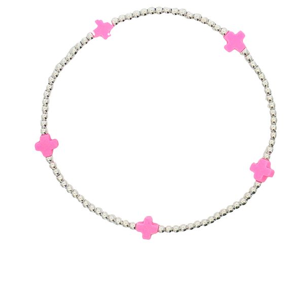 Enewton Signature Cross Small 2mm Sterling Bracelet - Bright Pink Trinity Jewelers  Pittsburgh, PA