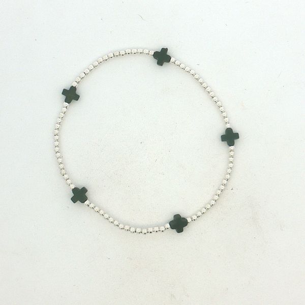 Enewton Signature Cross Small 2mm Sterling Bracelet - Charcoal Trinity Jewelers  Pittsburgh, PA