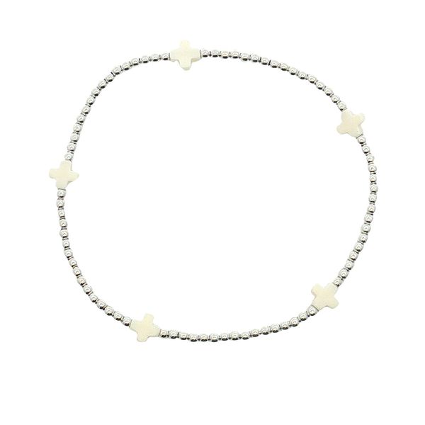 Enewton Signature Cross Small 2mm Sterling Bracelet - Off White Trinity Jewelers  Pittsburgh, PA