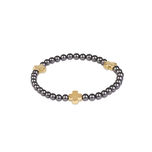 Enewton Signature Cross 4mm Pearl Dark Grey Bracelet - Gold Trinity Jewelers  Pittsburgh, PA