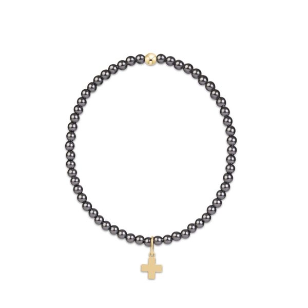 Enewton Classic Pearl Dark Grey 3mm Bracelet - Signature Cross Charm Trinity Jewelers  Pittsburgh, PA