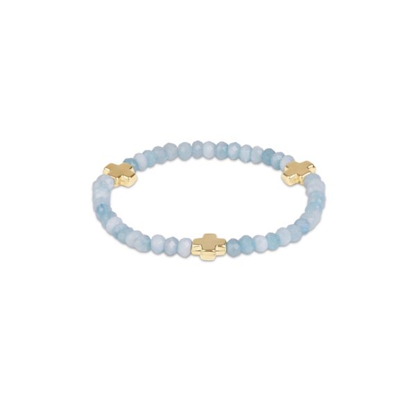 Enewton Signature Cross Gold 4mm Gemstone Bracelet - Aquamarine Trinity Jewelers  Pittsburgh, PA
