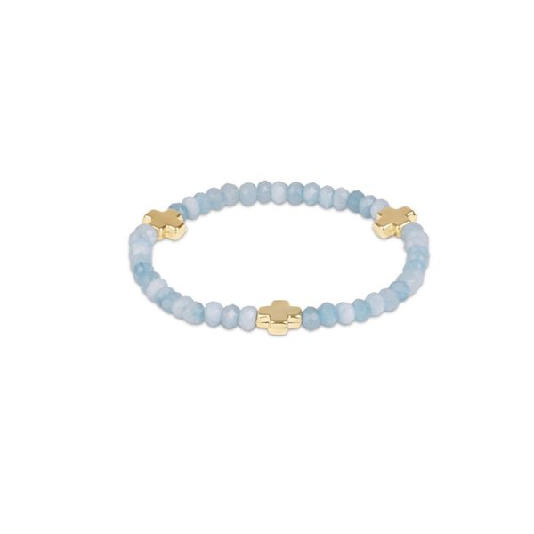 Enewton Extends Signature Cross Gold 4mm Gemstone Bracelet - Aquamarine Trinity Jewelers  Pittsburgh, PA