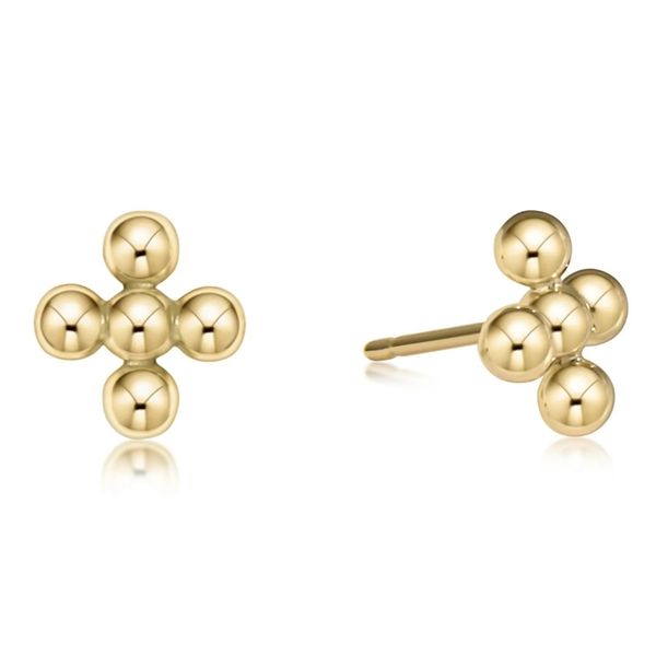 Enewton Signature Cross Beaded 4mm Gold Stud Trinity Jewelers  Pittsburgh, PA