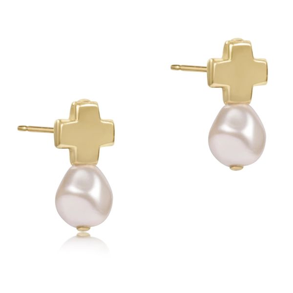 Enewton Signature Cross Gold Stud - Classic Pearl Trinity Jewelers  Pittsburgh, PA
