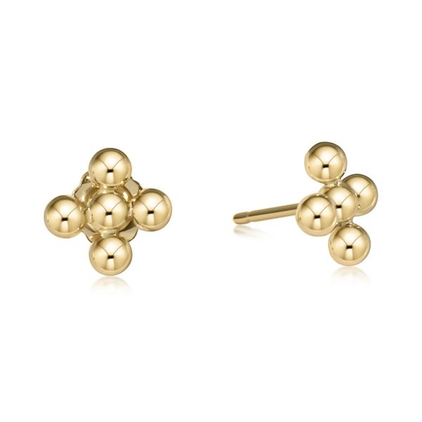 Enewton Signature Cross Beaded 3mm Gold Stud Trinity Jewelers  Pittsburgh, PA