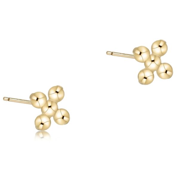 Enewton Signature Cross Beaded Small Gold Stud Trinity Jewelers  Pittsburgh, PA