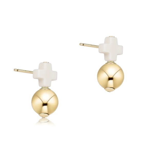 Enewton Signature Cross Small Off-White Stud - Classic Gold Trinity Jewelers  Pittsburgh, PA