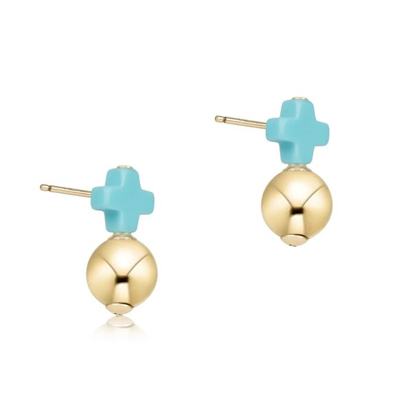 Enewton Signature Cross Small Turquoise Stud - Classic Gold Trinity Jewelers  Pittsburgh, PA