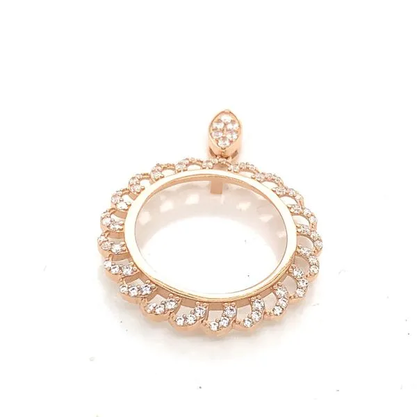 Coin Frames in 14 Karat Rose Gold CZ 2.3 Grams Tzfasman Jewelers Brooklyn, NY