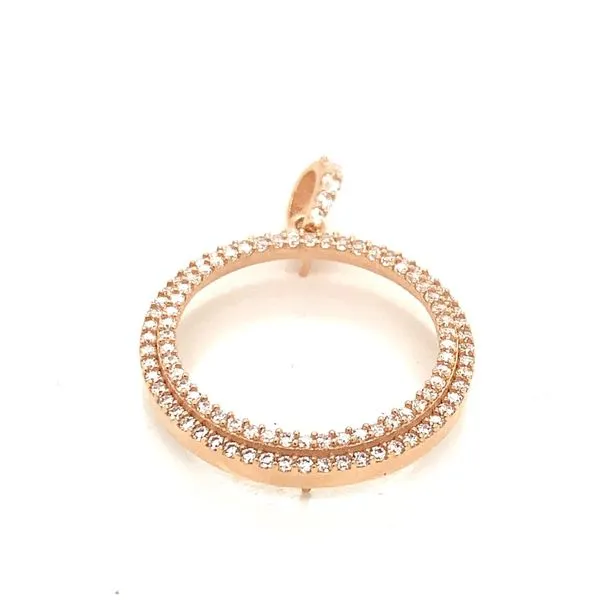 Coin Frames in 14 Karat Rose Gold CZ 1.8 Grams Tzfasman Jewelers Brooklyn, NY
