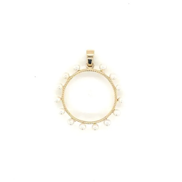 Coin Frames in 14 Karat Yellow Gold  CZ 1.6 Grams Tzfasman Jewelers Brooklyn, NY