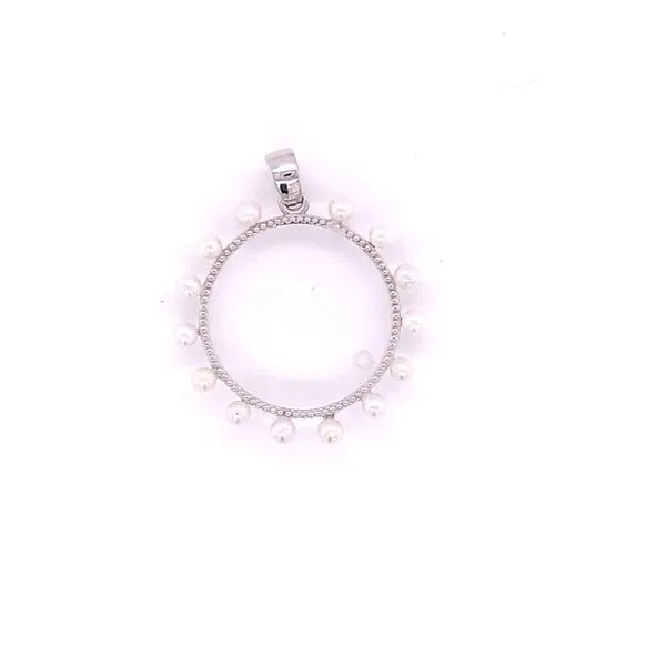 Coin Frames in 14 Karat White Gold CZ 1.6 Grams Tzfasman Jewelers Brooklyn, NY