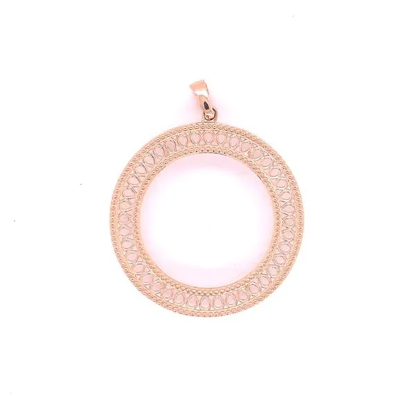 Coin Frames in 14 Karat Rose Gold CZ, 3.3g Tzfasman Jewelers Brooklyn, NY