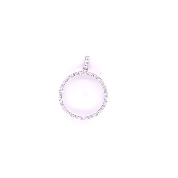 Coin Frames in 14 Karat White Gold CZ 1.8 Grams Tzfasman Jewelers Brooklyn, NY