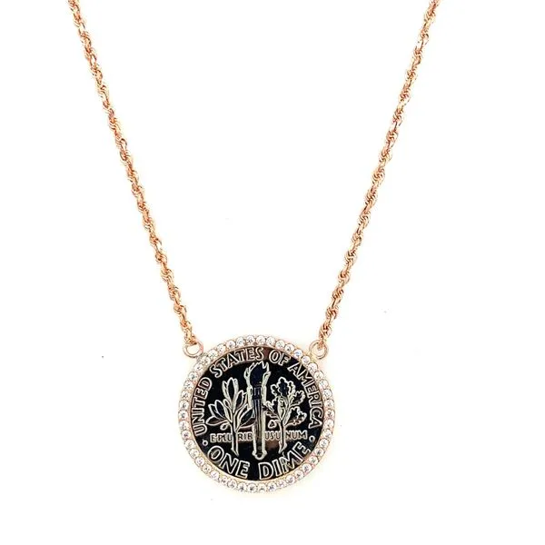 Coin Frames in 14 Karat Rose Gold CZ Tzfasman Jewelers Brooklyn, NY