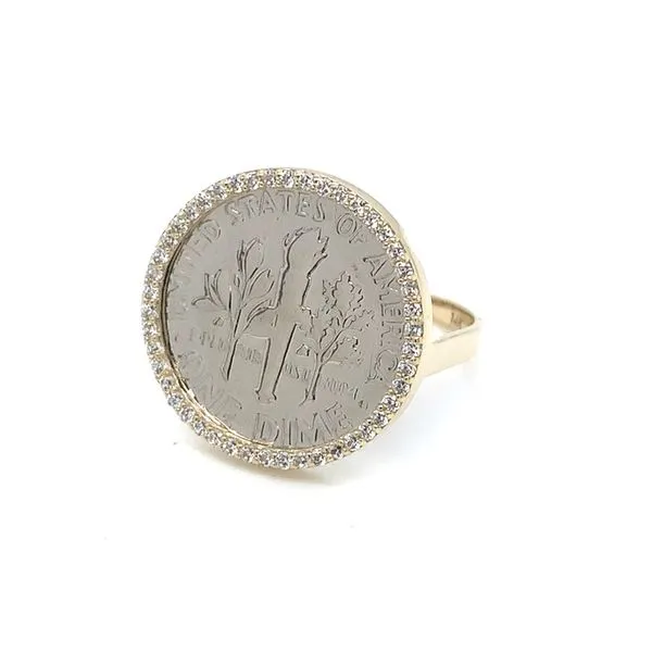 Coin Frames in 14 Karat Yellow Gold CZ Tzfasman Jewelers Brooklyn, NY