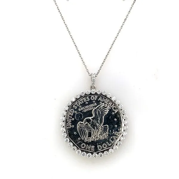 Coin Frames in 14 Karat White Gold CZ Tzfasman Jewelers Brooklyn, NY