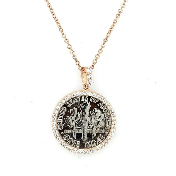 Coin Frames in 14 Karat Rose Gold CZ Tzfasman Jewelers Brooklyn, NY