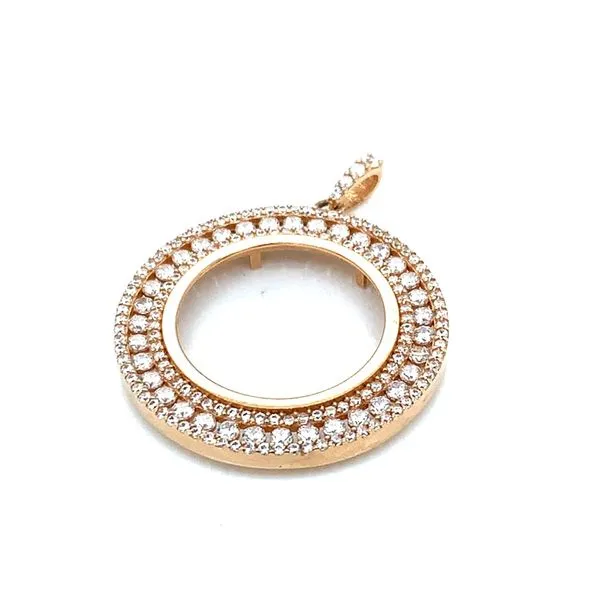 Coin Frames in 14 Karat Rose Gold CZ 4.1 Grams Tzfasman Jewelers Brooklyn, NY