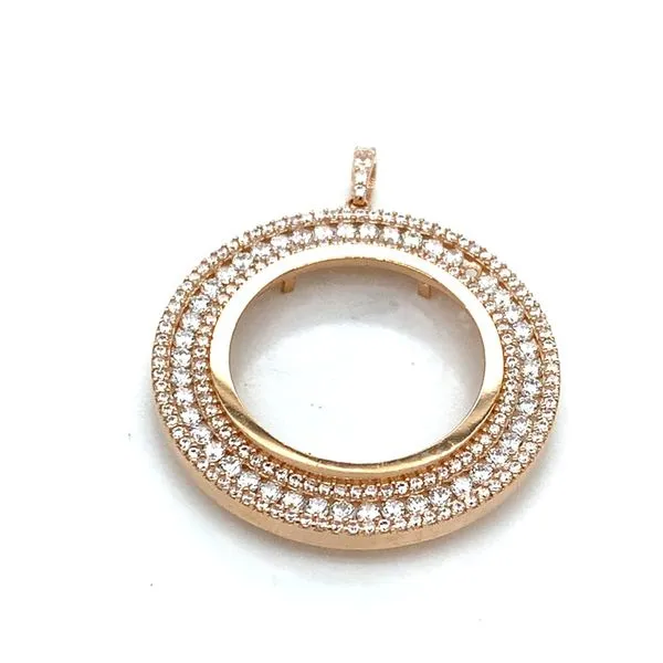 Coin Frames in 14 Karat Rose Gold CZ 4.6 Grams Tzfasman Jewelers Brooklyn, NY