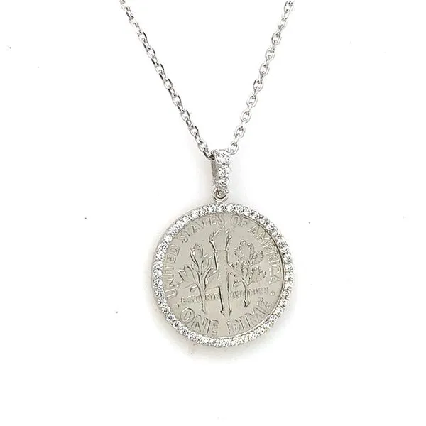 Coin Frames in 14 Karat White Gold CZ Tzfasman Jewelers Brooklyn, NY