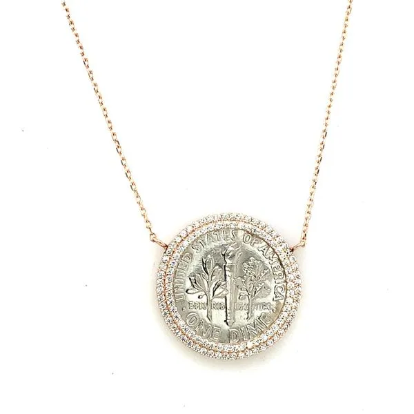 Coin Frames in 14 Karat Rose Gold CZ Tzfasman Jewelers Brooklyn, NY