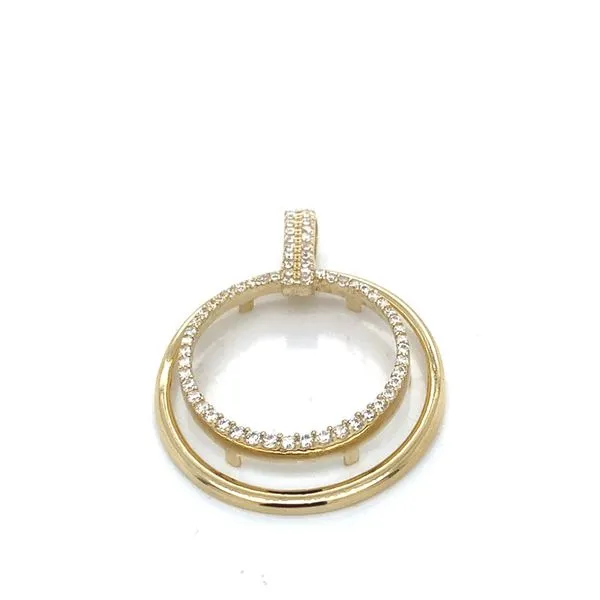 Coin Frames in 14 Karat Yellow Gold CZ 2.5 Grams Tzfasman Jewelers Brooklyn, NY