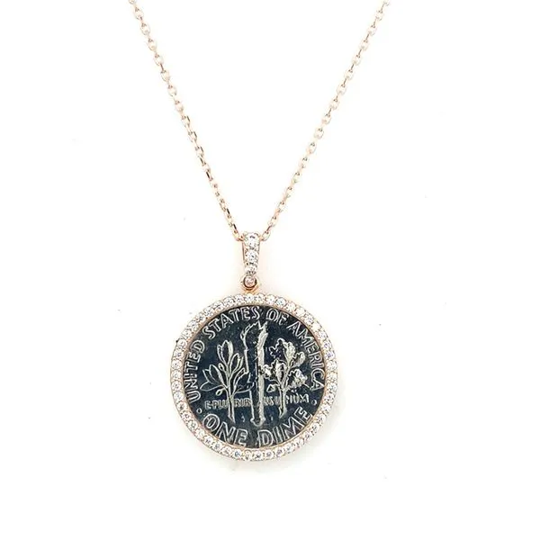 Coin Frames in 14 Karat Rose Gold CZ Tzfasman Jewelers Brooklyn, NY