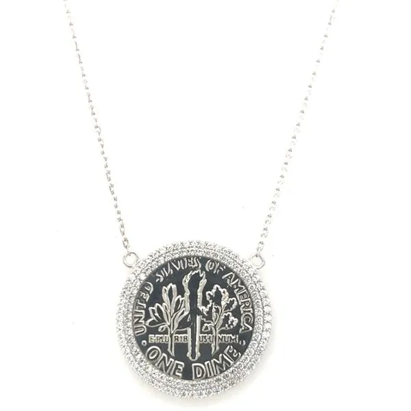 Coin Frames in 14 Karat White Gold CZ Tzfasman Jewelers Brooklyn, NY