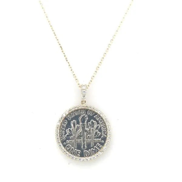 Coin Frames in 14 Karat Yellow Gold CZ Tzfasman Jewelers Brooklyn, NY
