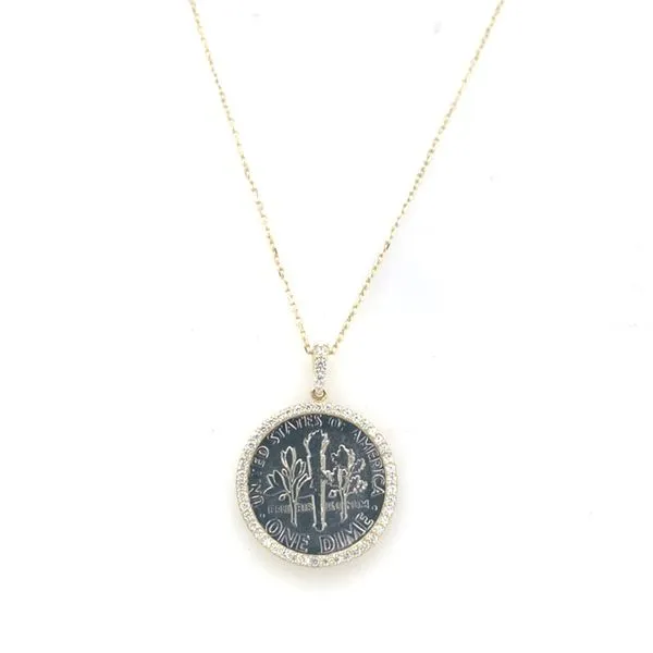 Coin Frames in 14 Karat Yellow Gold CZ Tzfasman Jewelers Brooklyn, NY