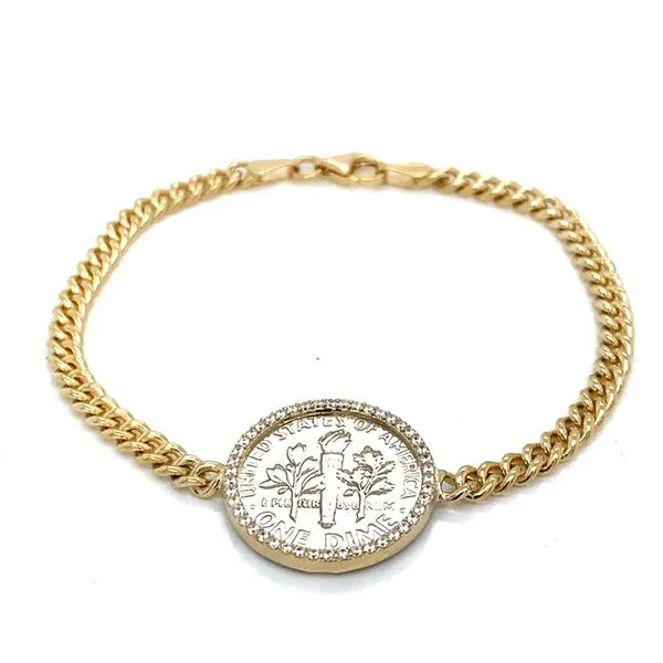Coin Frames in 14 Karat Yellow Gold CZ Tzfasman Jewelers Brooklyn, NY