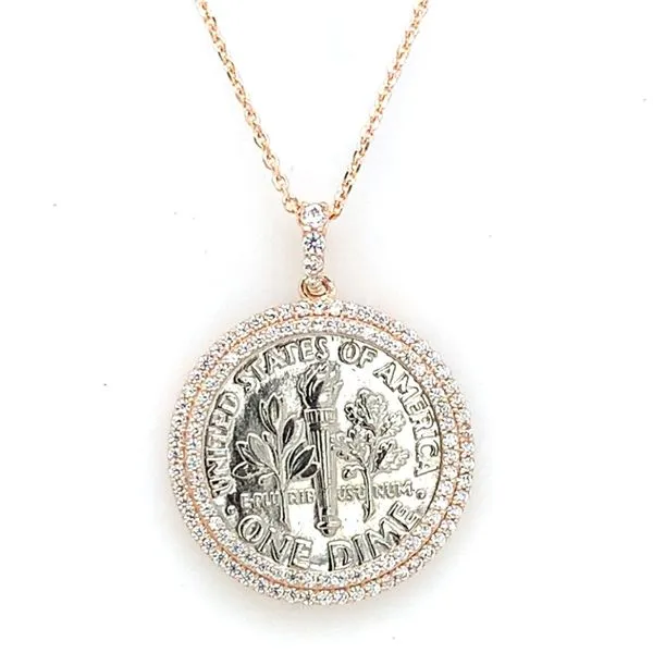 Coin Frames in 14 Karat Rose Gold CZ Tzfasman Jewelers Brooklyn, NY