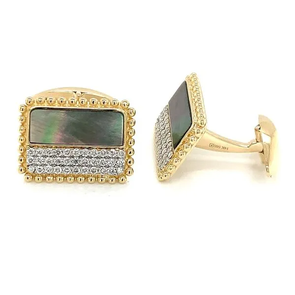 Mens Cufflnks in 14 Karat Yellow Gold 7.22 Grams
