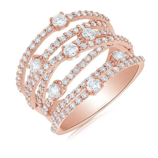 Diamond Fashion Rings in 14 Karat Rose Gold 7.47 Grams similar item image