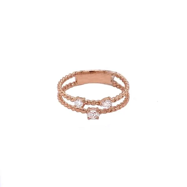 Diamond Fashion Rings in 14 Karat Rose Gold 2.27 Grams Tzfasman Jewelers Brooklyn, NY