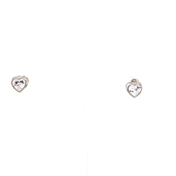 14 Karat White  Gold Kids Earrings Tzfasman Jewelers Brooklyn, NY