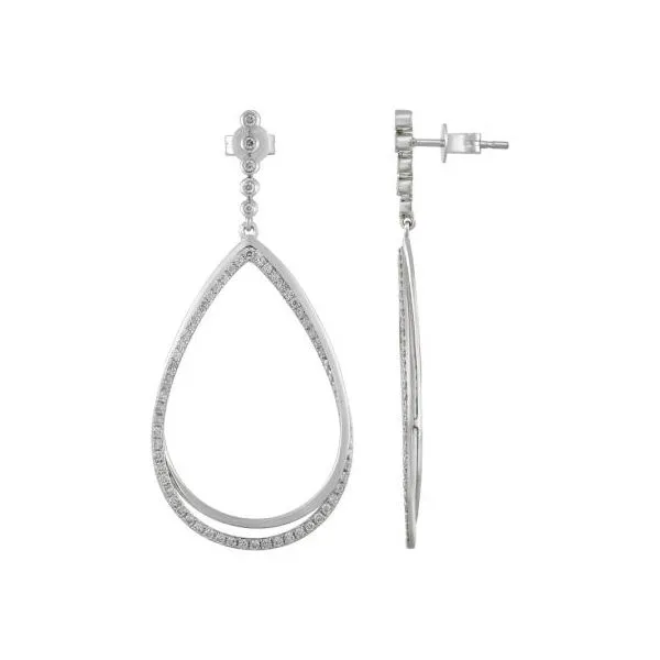 Diamond Earrings in 14 Karat White Gold 4.76 Grams. similar item image