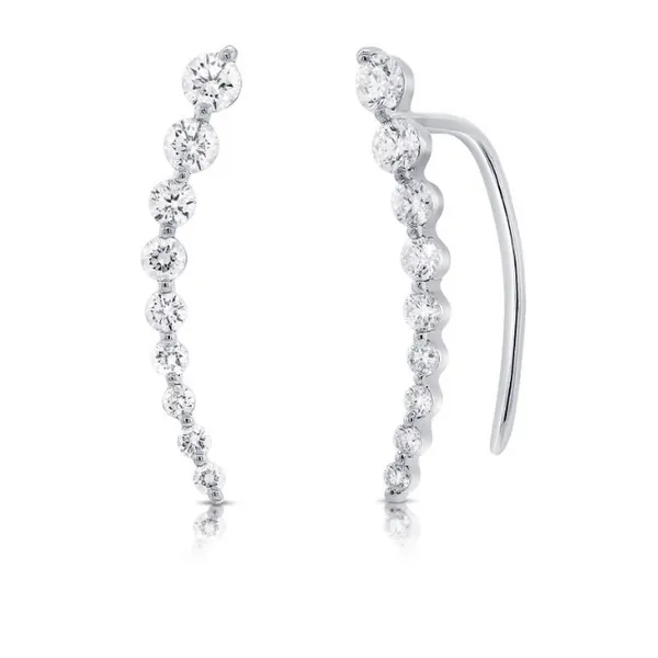 Diamond Earrings in 14 Karat White Gold 1.03 Grams similar item image