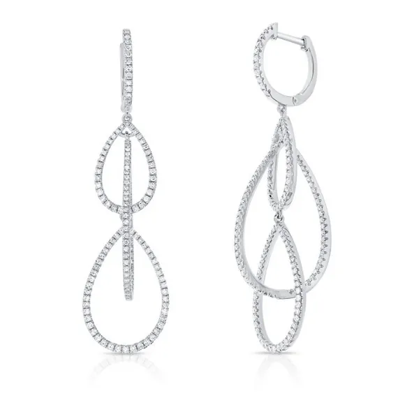 Diamond Earrings in 14 Karat White Gold similar item image