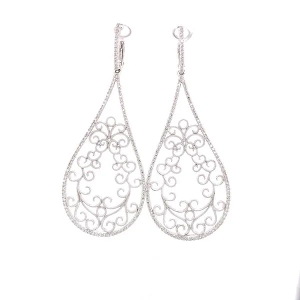 Diamond Earrings in 14 Karat White Gold similar item image