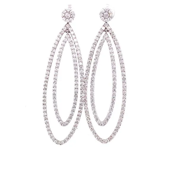 Diamond Earrings in 14 Karat White Gold similar item image